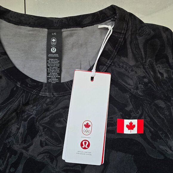 Lululemon Men's Black Large Fundamental Team Canada T-Shirt [New w/ Tags] - Picture 2 of 7